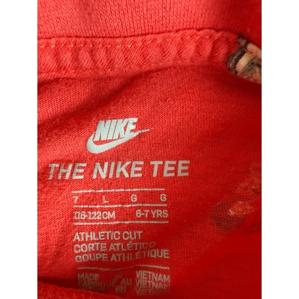Nike Air Kids Red All Over Sneaker Print Graphic T-Shirt Size‎ 7 6-7 YRS